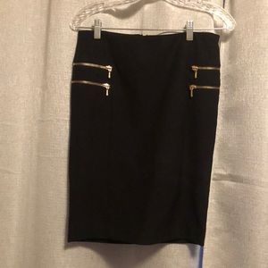 Black skirt with gold zippers Size 2